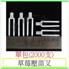 草莓壓苗叉 2000支/包 塑膠新料 持久耐用 白色設計 容易識別 雙叉較深, 1個