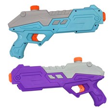 時尚紫色水槍，遠射程水戰玩具，夏日戶外戲水必備, 藍紫雙槍組合, 1套