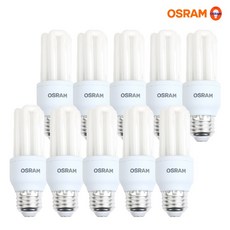 오스람 소형 삼파장 EL램프 15W Duluxstar 15W, 주광색, 10개