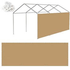Carport Canopy Replacement Sidewall Cover 20x6.6FT Fits 10x20 12x20 13x20 20x20 FT Carport 생활방, Khaki