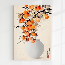 [인메이블] 돈들어오는 복 감나무 달항아리 4종 그림 이사 풍수 생기 풍수 거실 현관 복도 인테리어 벽 대형, [골드]올림액자 06호[40.9x24.2cm]