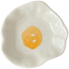 卡通日式陶瓷調味碟 ins火鍋蘸料碟 創意醬油小菜碟 味碟餐具 雲朵荷包蛋小花造型, 荷包蛋, 1個