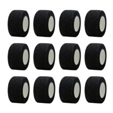 L-에센셜 자가점착 압박 밴드 탄력 테이프 스포츠 골프 볼링 손가락 손목 핑거테이프, 블랙, 12개