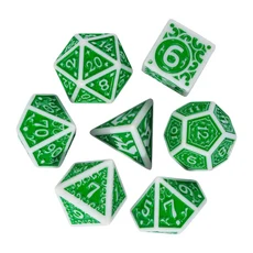 새로운 패턴 DnD 게임 주사위 7Pcs 다색 D4-D20 Dungeons and 롤 플레잉 보드 다면체 세트, 01 빠른, 04 Green