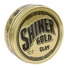 Shiner 골드 클레이 포마드 | 강한 고정력 | 매트 마감 | 수성 | 코코넛 향 99.2g(3.5온스), 1, 99.2g