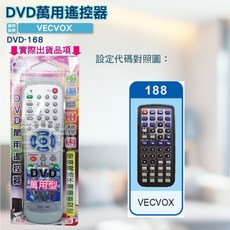 VECVOX DVD遙控器 DVD-168 紅外線傳輸