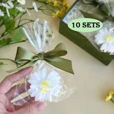 베이비 샤워 결혼식 기념일 손님을 위한 대량 양초 선물 신부 샤워를 위한 데이지 모양의 웨딩 양초 10, 01 10 Sets