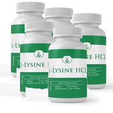 퓨어 L-라이신 HCL 410mg 캡슐 PURE ORIGINAL INGREDIENTS L-Lysine HCL, 5개, 100정