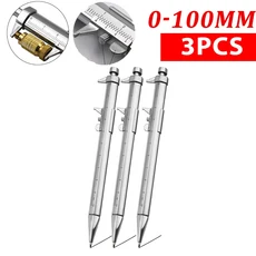 캘리퍼스 볼펜 측정 범위 정밀 0-100mm 도구 휴대용 문구류, 3PCS Black, 1세트, China Mainland