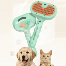 엄규리 원장 강아지 고양이 펫 미스트 원터치 브러쉬 탈취 UV램프 빗, 1세트