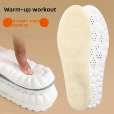 Aolaite 겨울 따뜻한 스포츠 깔창 똥 느낌 봉제 통기성 땀 흡수 깔창 충격 흡수 부드럽고 편안한 남녀 절단 가능