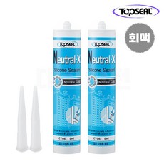 탑씰 무초산 회색 실리콘 방수 비초산 창틀 샷시 창호 걸레받이 노즐 세트, 2세트