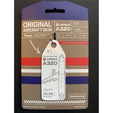 퇴역 항공기 플레인 태그 키링 중국동방항공 A320 B-2400, 화이트 4279, 1개