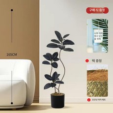 화분 소파 흑금강 고무나무 식물 모조녹색 바이오닉 실내 가짜 저항력, 최상급 3단 1.65m 이중