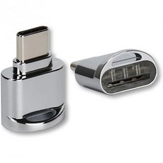 맥북 휴대폰용 NFHK 2pcs USB 2.0 타입 C USB-C to Micro SDXC TF 카드 리더 어댑터, Silver TF to USB-C, 1개