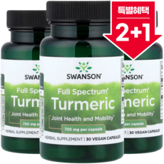 스완슨 튜메릭 강황 터메릭 720mg 30캡슐 3개 투메릭 Turmeric, 30정