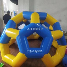 에어풍선 게임소품 풍선 벌집 축구공 정글짐 에어바운스 거미집 놀이체육 체육 교구, 두꺼워진 이중 테두리 파란색과 노란색, 1개