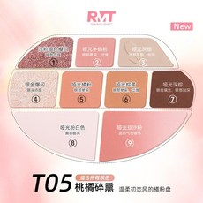 羅小曼修容盤 RMT 高光修容盤 綜合九色盤, 【修容盤】T05  桃橘碎薰, 1個