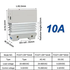 10A 25A 40A 60A 80A 100A 단상 슬림 SSR 솔리드 스테이트 릴레이(방열판 포함) 산업용 릴레이 DIN 레일 마, 02 10A, 03 현재 범위 1