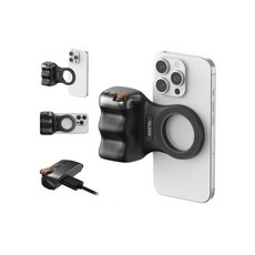 TELESIN Fun Shot 마그네틱 폰 카메라 DSLR 스타일 셔터 그립 아이폰 및 안드로이드용 탈착식 무선 버튼 포함 - 0.6cm(1/4인치) 나사 편안한 인체 공학, 블랙