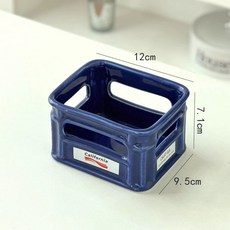 세라믹 미니그릇 4종 플레이팅 감자튀김 바스켓 접시 사이드 반찬, 1개, E. 블루 소형 술 바구니 과일 바구니