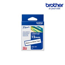 TZETAPE 라벨테이프 12 mm TZe-231, 흰색 테이프 + 검정 문자, 8m