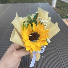 迷你乾花束 永生花 裝飾擺件 禮物, yd100永生花向日葵 + 送夾子 + 香片 茉莉味