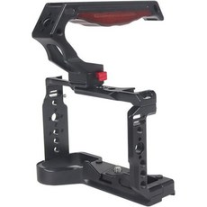 소니 A6700 호환 카메라 케이지 DJI RS4Pro 짐벌 내장 나사 구멍 콜드 슈 및 퀵 릴리즈 플레이트 (A6700 케이지), DIVJINGHAO 핸들 3이 있는 a6700 케이지