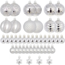 프라홈 트리볼 오너먼트 크리스마스 나무 장식 44p pr807, 1세트, 실버