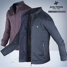쟌피엘 백화점용 남성 봄/가을 체크 바람막이점퍼 콤비자켓 골프점퍼 중년 남자 점퍼 자켓 JP