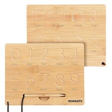 애스윗 나무 숫자 연습판 양면 트레이싱 보드 및 모양 인식 도구를 사용하여 3 4 5세 선물용 123개의 교육용 게임을 작성할