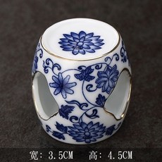 青花蓋置 紫砂茶壺配件 蓋碗蓋托 茶具墊 陶瓷壺蓋托, 1個, 青花白瓷蓋置