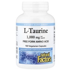 새해 첫좋은선물 Natural Factors l-타우린 1000mg 베지 캡슐 100정 제대로 할인합니다, NaturalFactorsl타우린1000mg베지캡슐10, 1개