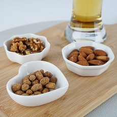 화이트 도자기 소스볼 양념 반찬 종지 그릇, 1개, 사각