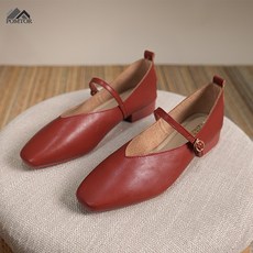 POMTOR 초경량 가죽 단화 플랫슈즈
