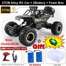 4WD 원격 무선 RC 자동차 4x 4 리모컨 트럭 레이싱 드리프트 Led 조명 RC카 선물, 37CM Black 2B Gift, 37CM Black 2B Gift