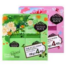 [애경]샤워메이트 비누 100g 4입 x2개, 로즈