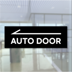 자동문 버튼 방향 안내 표시 아크릴 표찰 사인 AUTO DOOR 왼쪽 오른쪽 1SET, 블랙