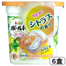Bold洗衣球柑橘香氛，4合1洗衣凝珠，深層清潔、柔軟、除臭、護色，日本原裝進口, 橘色, 6個