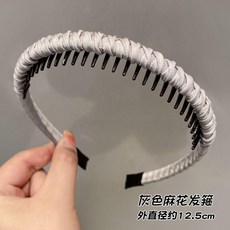 洗臉髮箍 防滑麻花頭箍, 1個, q麻花髮箍：灰色