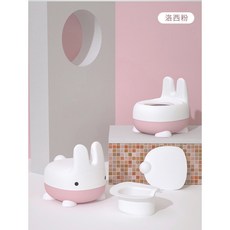 【阿LIN】185047 萌萌兔 兒童坐便器 學習便器 兒童馬桶 便盆 馬桶 小兔子 防滑寶寶馬桶 自主學習, 白粉