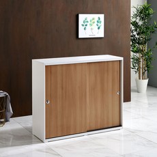 신디 EO 슬라이드 도어 거실 현관 수납장 신발장 5단 W 800 x H 1000, 오크