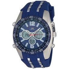 U.S. Polo Assn. 남성용 스포츠 US9284 블루 및 실버 톤 아날로그/디지털 크로노그래프 시계