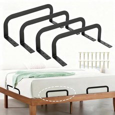 윈미스트 글림프 4팩 매트리스 슬라이드 스토퍼 튼튼한 금속 리테이너 바 및 미끄럼 방지 그 로 매트리스가 킹 / 퀸 RV 우드 침대 프레임에서 미끄러지는 것을 방지합니다