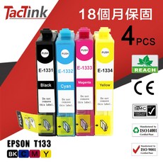 TacTink EPSON T133 相容墨水匣, 1個, 黃色