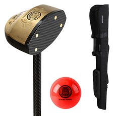 부쿠로혼마 우드 대한 파크골프협회 인증 파크골프채 A세트 (파크골프채 파크골프 가방 볼) 신장 160cm이상 850mm 오른손용, 가방(블랙)+볼(레드), L, 90도