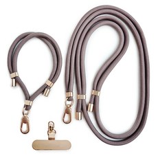 루센티 핸드폰고리줄 휴대폰스트랩 핸드폰줄 도난방지스트랩, 1세트, 브라운