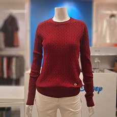 [디즈니골프*스팍스] 여성 라운드넥 케이블니트 버건디 SP3LKT080RD