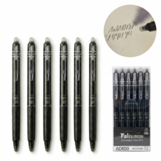 노이리 지워지는 볼펜 0.5mm, 6개, 블랙