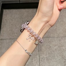 꼬불꼬불 전화 케이블 글리터 팔찌 귀여운 갤럭시핏4 / 갤럭시핏3 스트랩, 1개, 반짝반짝 젤리 스프링 스트랩-퍼플 1개, 반짝반짝 젤리 스프링 스트랩-퍼플